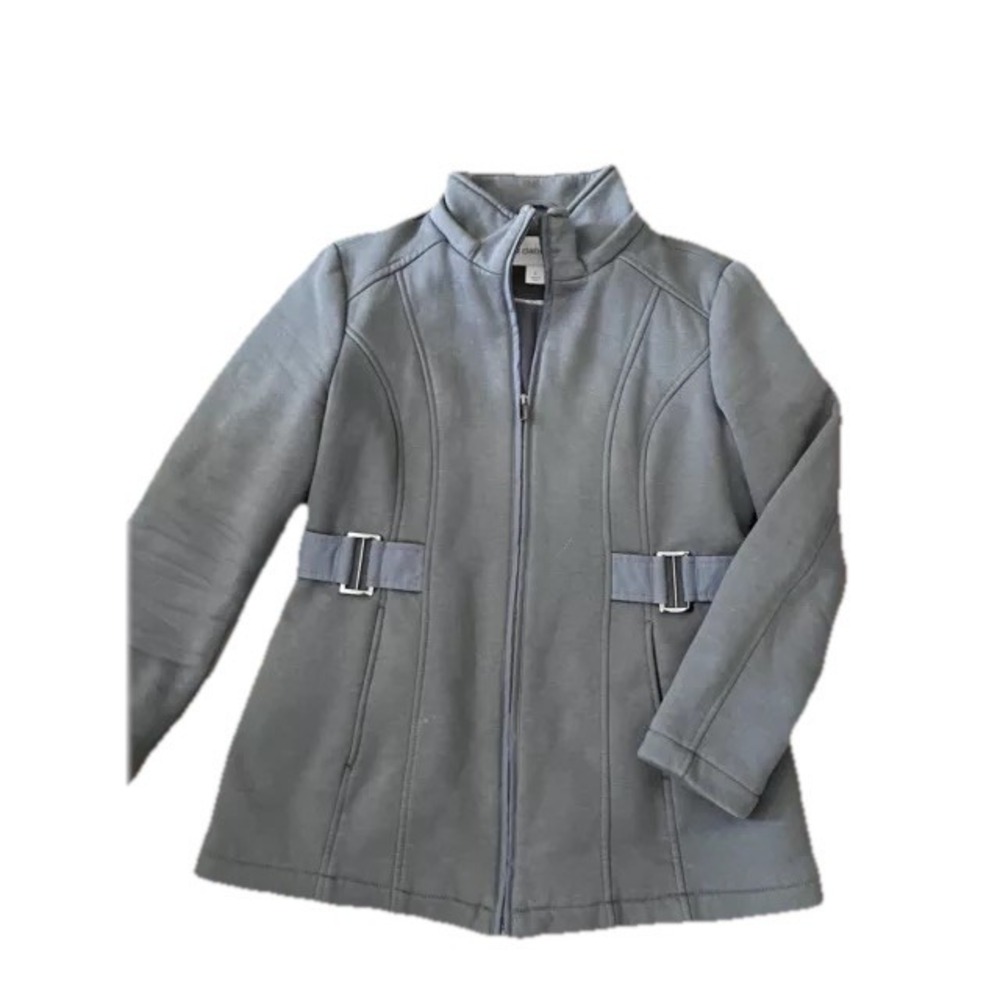 Liz Claiborne Coat‎ Sz S Gray Outerwear Coat w/Cinch Waist